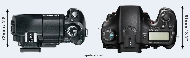 Compare E-330 versus A77 top