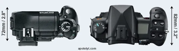 Compare E-330 versus A850 top