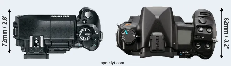 Compare E-330 versus A900 top