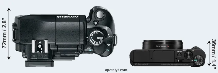 Compare E-330 versus HX95 top