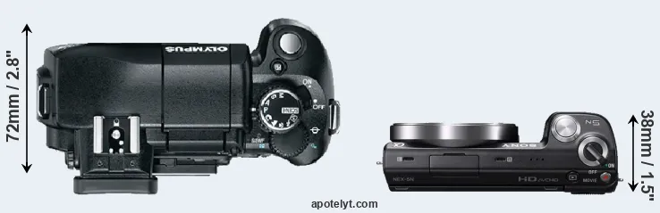 Compare E-330 versus NEX-5N top