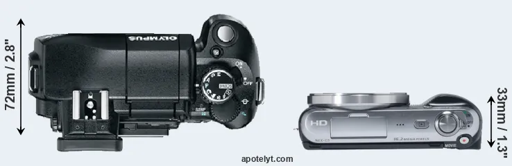 Compare E-330 versus NEX-C3 top