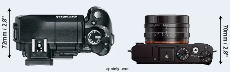 Compare E-330 versus RX1 top