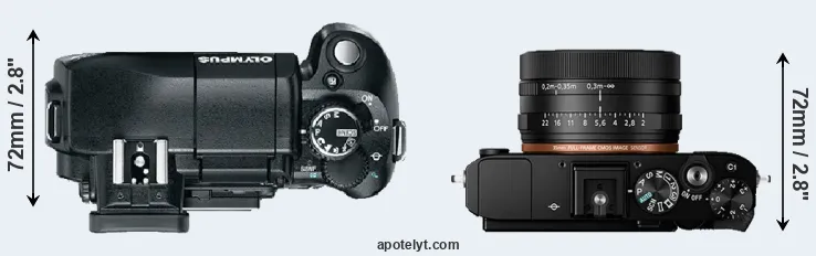 Compare E-330 versus RX1R II top