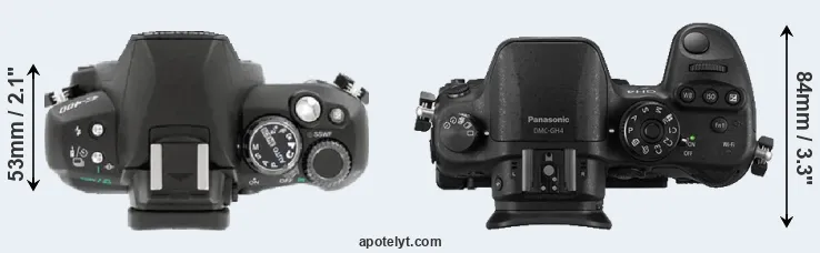 Compare E-400 versus GH4 top