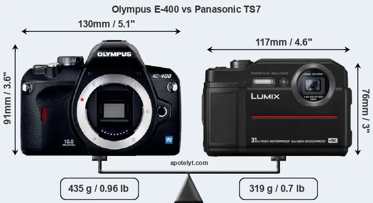 Size Olympus E-400 vs Panasonic TS7