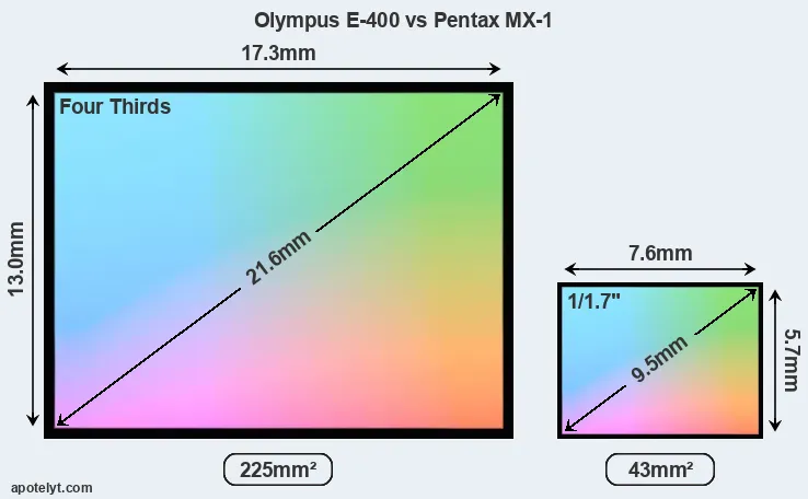 Olympus E-400 and Pentax MX-1 sensor measures