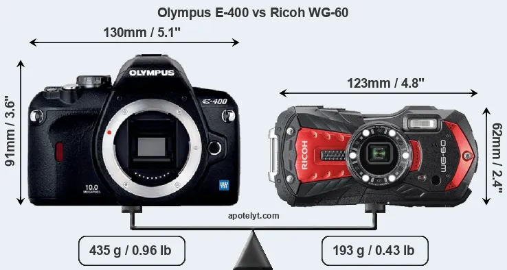 Size Olympus E-400 vs Ricoh WG-60