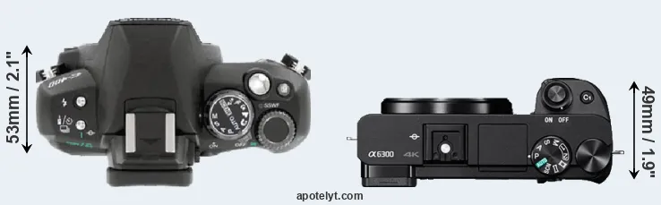 Compare E-400 versus A6300 top