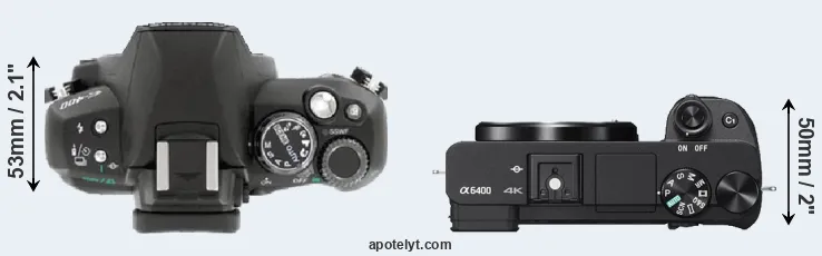 Compare E-400 versus A6400 top