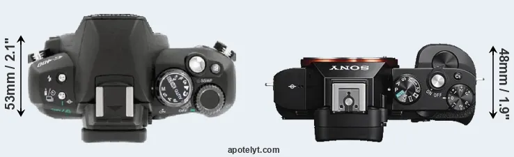 Compare E-400 versus A7S top