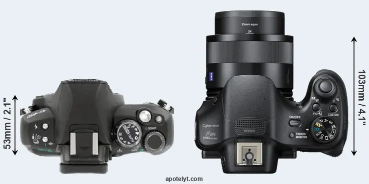 Compare E-400 versus HX400V top