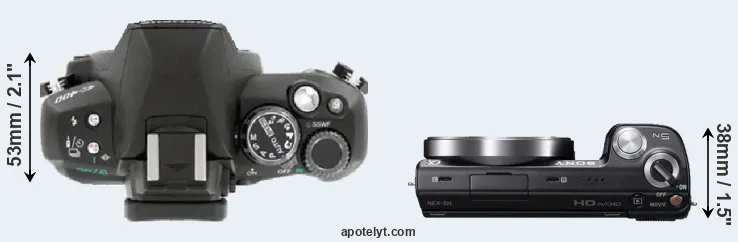 Compare E-400 versus NEX-5N top
