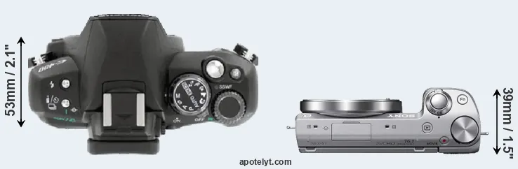 Compare E-400 versus NEX-5T top