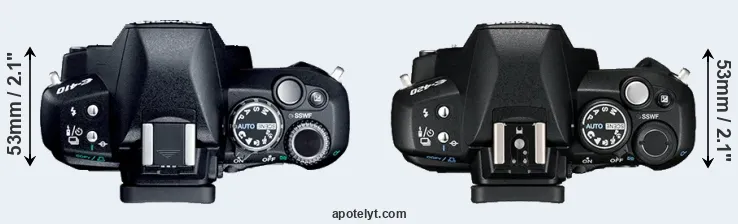 Compare E-410 versus E-420 top