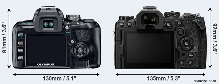 Comparison E-410 or OM-1 rear