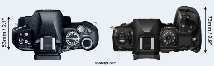 Compare E-410 versus OM-1 top