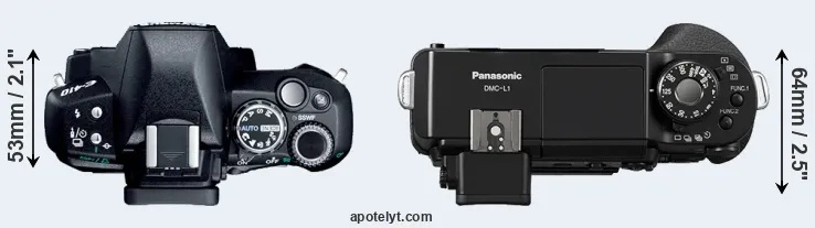 Compare E-410 versus L1 top
