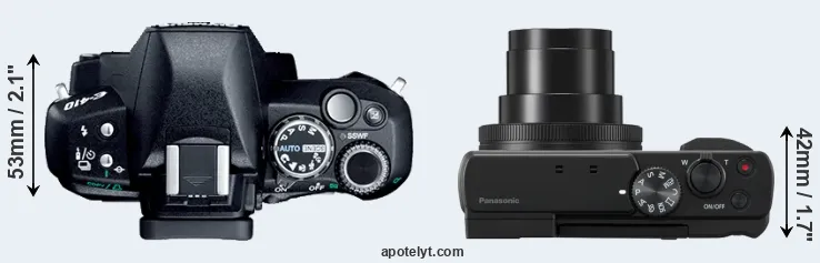 Compare E-410 versus ZS80 top