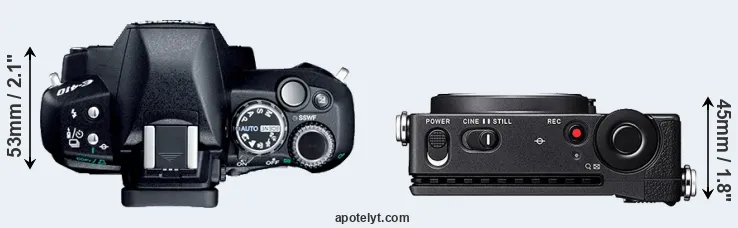 Compare E-410 versus fp top