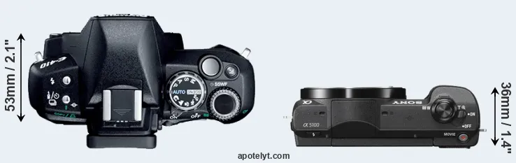 Compare E-410 versus A5100 top
