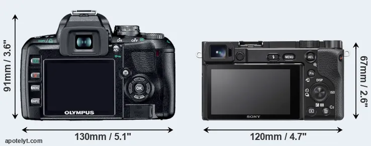 Comparison E-410 or A6100 rear