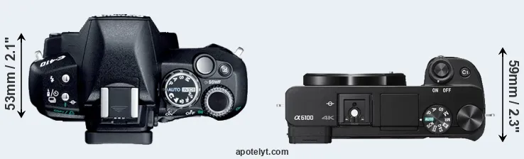 Compare E-410 versus A6100 top