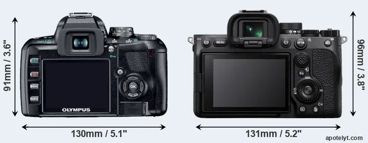 Comparison E-410 or A7 IV rear