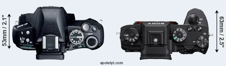 Compare E-410 versus A9 top