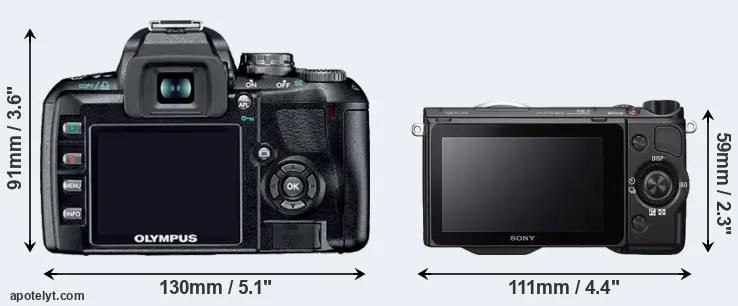 Comparison E-410 or NEX-5R rear