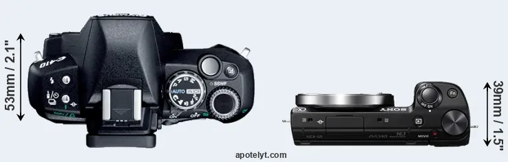 Compare E-410 versus NEX-5R top