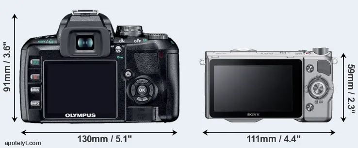 Comparison E-410 or NEX-5T rear