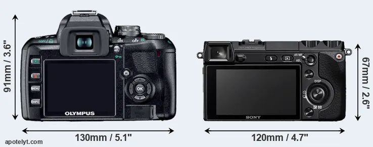 Comparison E-410 or NEX-7 rear