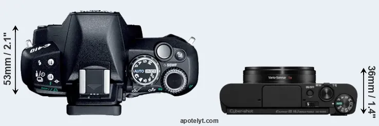 Compare E-410 versus WX800 top