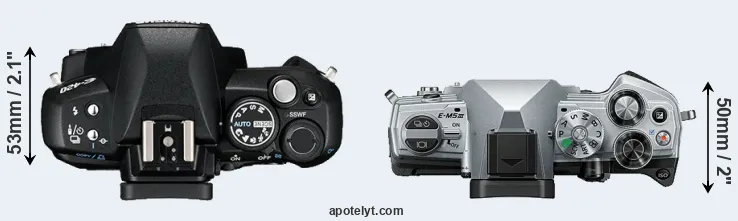 Compare E-420 versus E-M5 III top