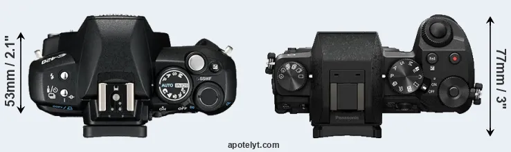 Compare E-420 versus G7 top