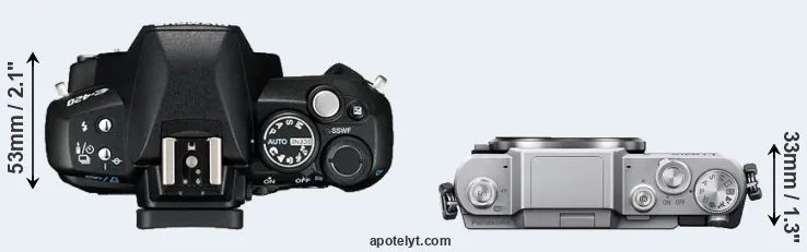 Compare E-420 versus GF7 top