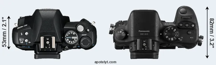 Compare E-420 versus GH3 top