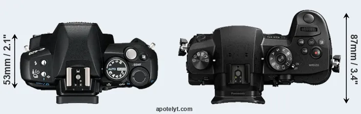 Compare E-420 versus GH5 top