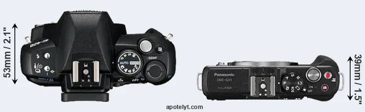 Compare E-420 versus GX1 top