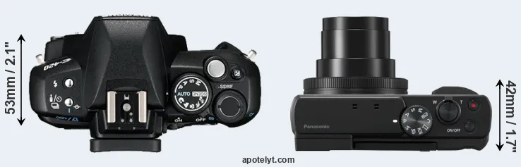 Compare E-420 versus TZ95 top
