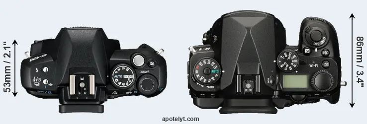 Compare E-420 versus K-1 top