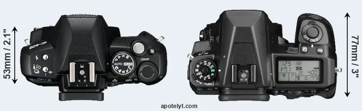 Compare E-420 versus K-3 II top