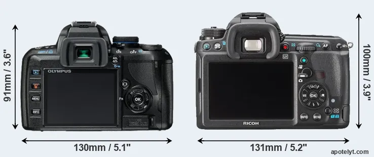 Comparison E-420 or K-3 rear