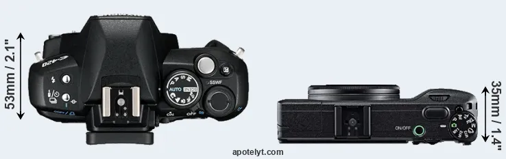 Compare E-420 versus GR top