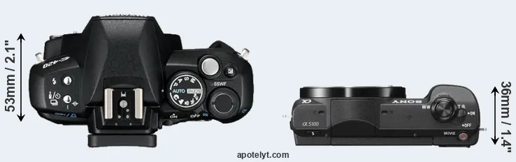 Compare E-420 versus A5100 top