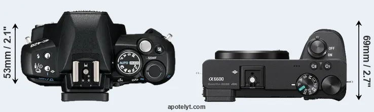 Compare E-420 versus A6600 top