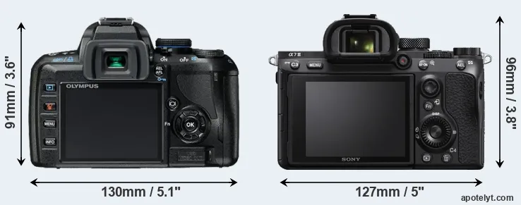Comparison E-420 or A7 III rear