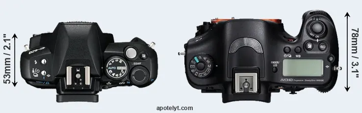 Compare E-420 versus A99 top