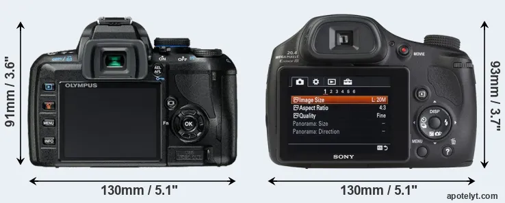 Comparison E-420 or HX350 rear